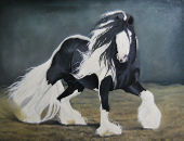 Horse painting - 102x75cm Gypsy Vanner